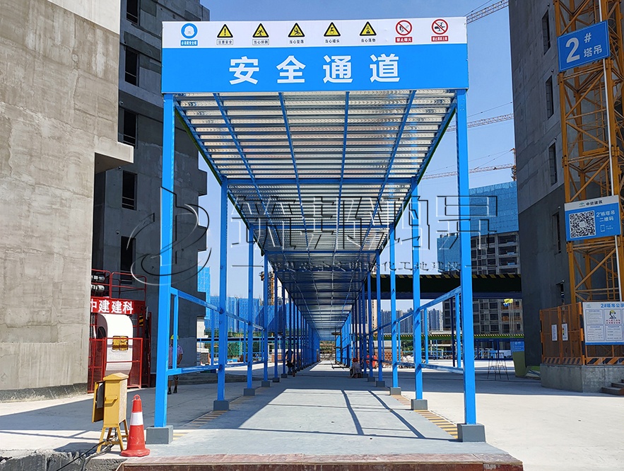 施工安全防护棚,工地上那一抹安全蓝